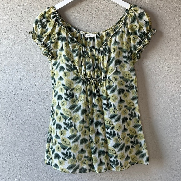 Sophie Max Leaf Print Short Sleeve Top - Picture 3 of 13